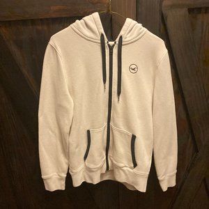 Hollister White/Black Full Zip Hoodie S